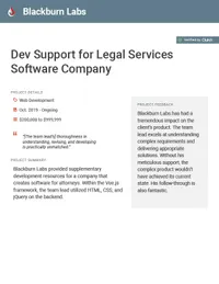 Dev Support for Legal Services Software Company preview