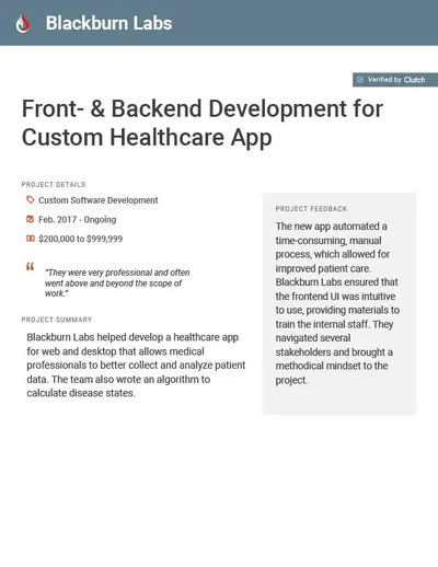 Front- & Backend Development for Custom Healthcare App preview