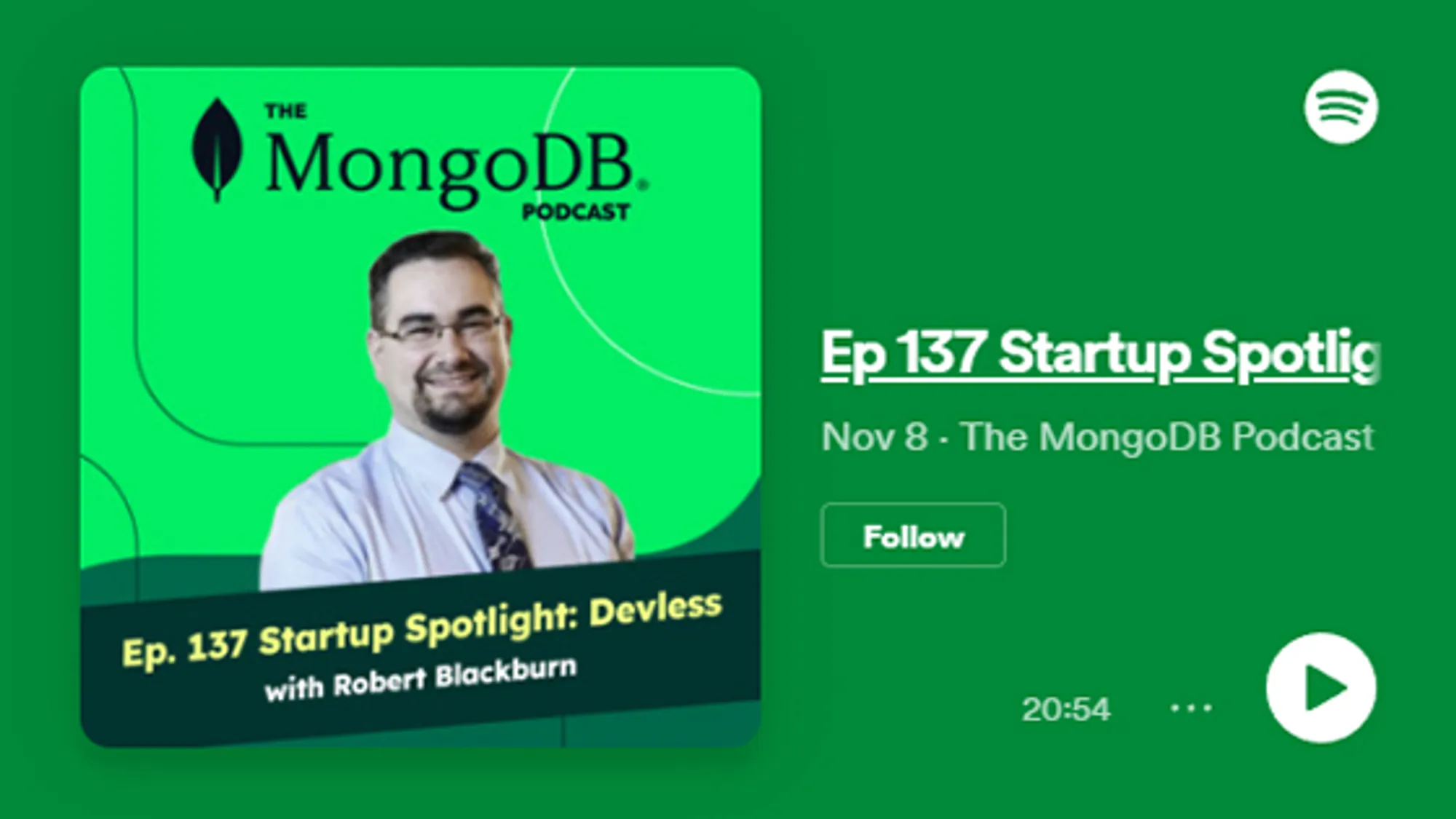 Cover for Devless Gets the Startup Spotlight in The MongoDB Podcast
