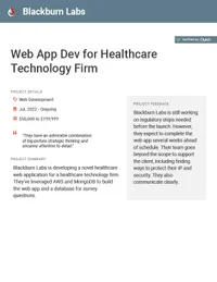 Web App Dev for Healthcare Technology Firm preview