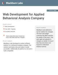 Web Development for Applied Behavioral Analysis Company preview