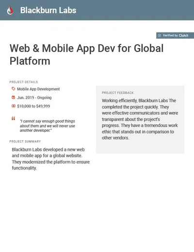 Web & Mobile App Dev for Global Platform preview